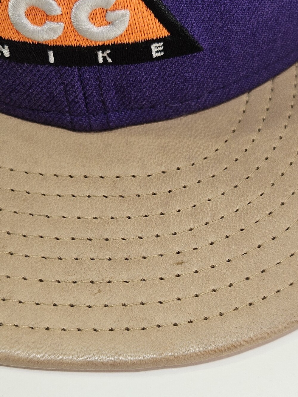 Nike ACG True Snapback Hat Purple Wool Leather Brim Strapback Outdoor Vintage - Picture 3 of 10
